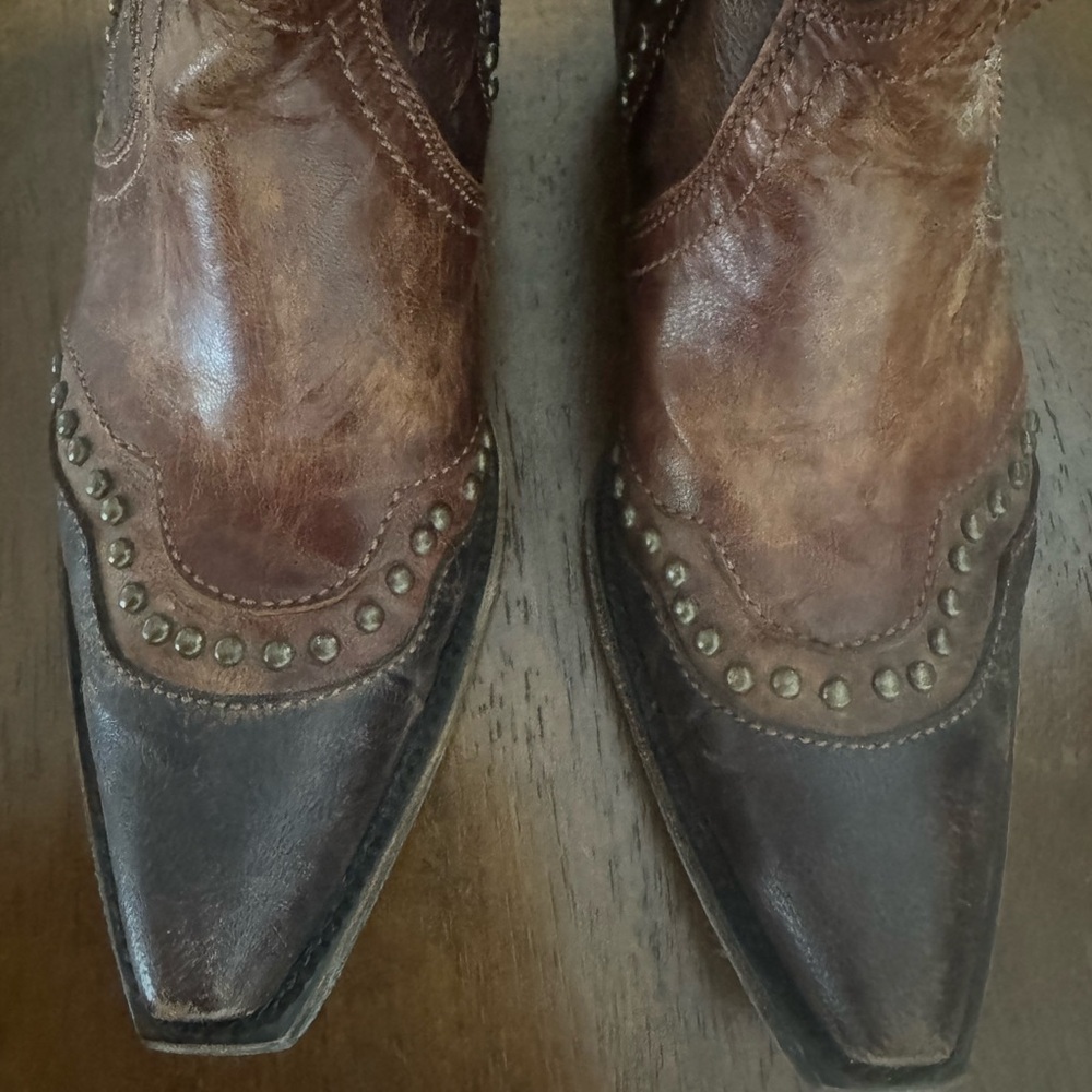 Brown Studded Cowboy Boots - Picture 5 of 6